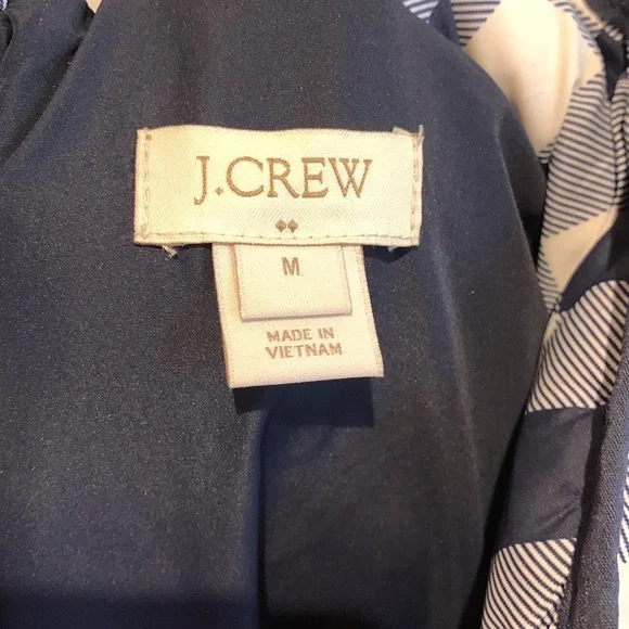 J. Crew Down Buffalo Check Puffer Vest Navy/White Medium EUC Reposhed - Picture 4 of 16